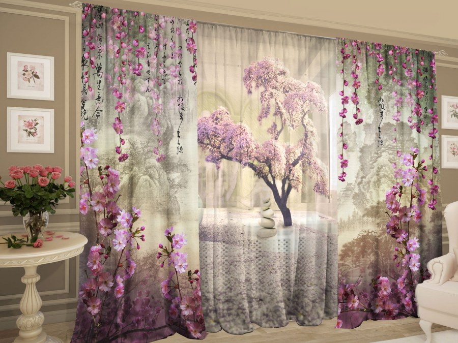 Фотокомплект тюль и шторы ТАМИТЕКС теплый климат