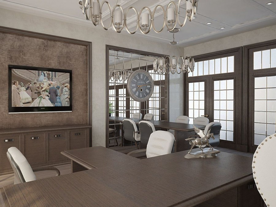 Неоклассика с темной мебелью