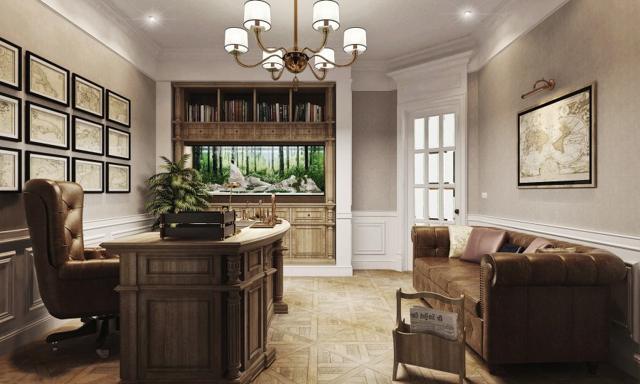 Кабинет в американском стиле
