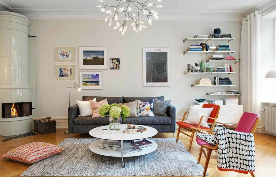 Декор гостиной в скандинавском стиле