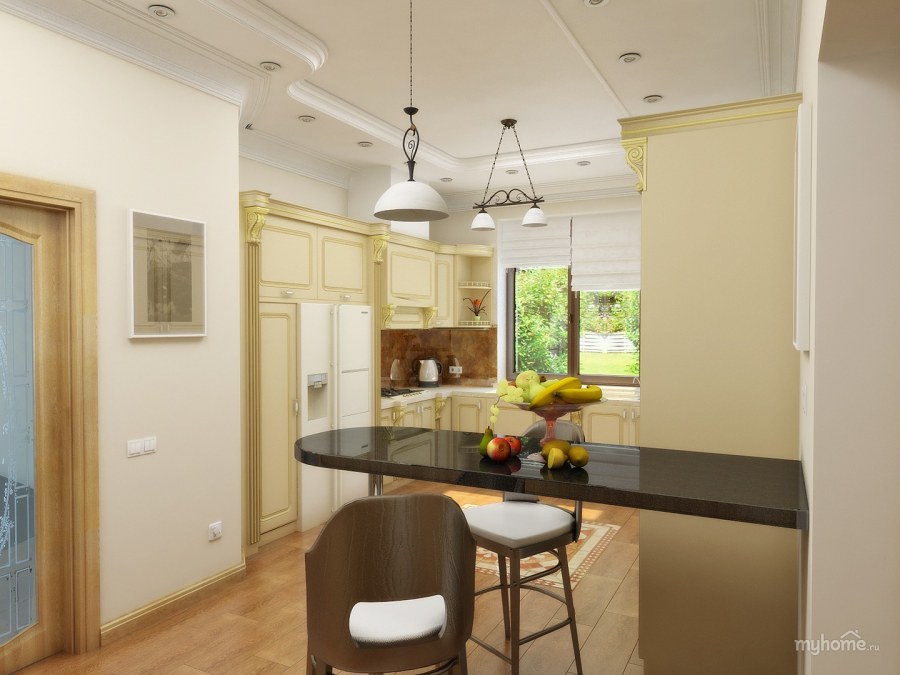 Цвет топленое молоко в интерьере кухни