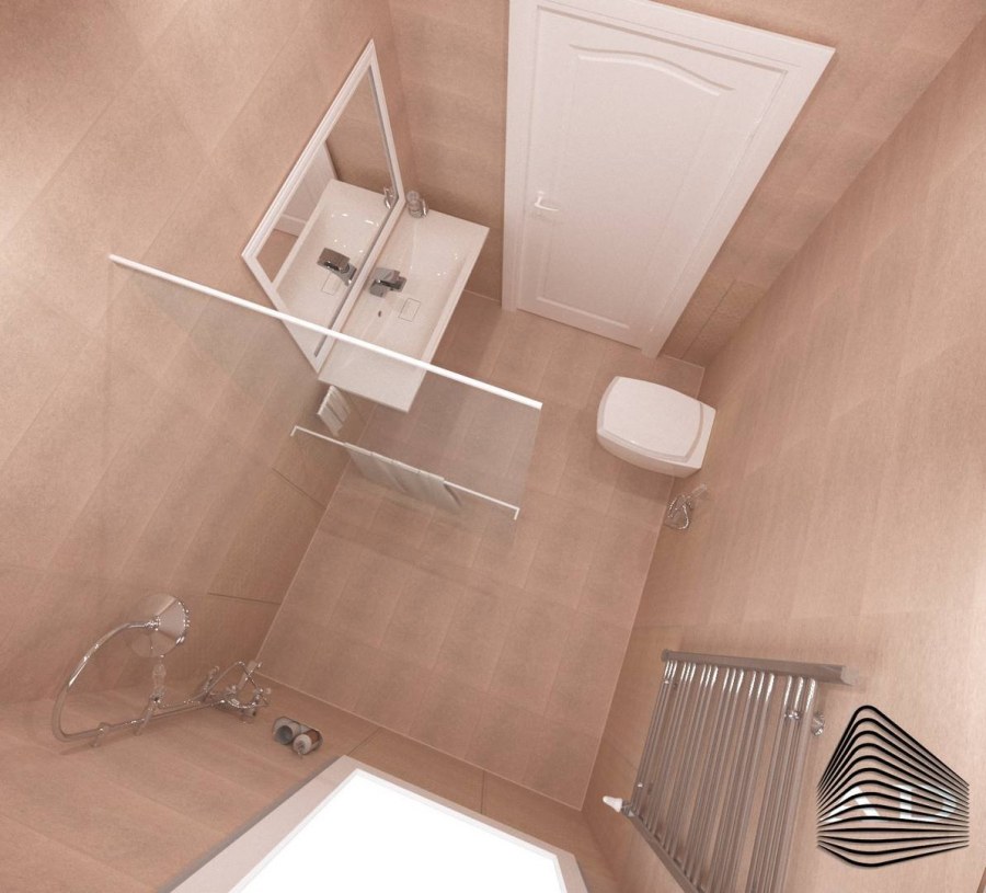 Очень маленькая душевая с туалетом