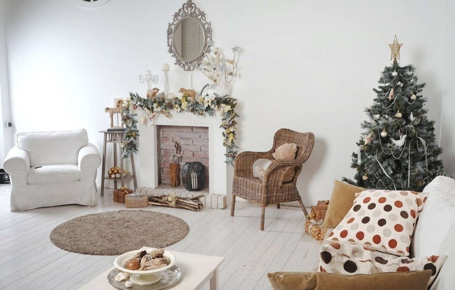 Зимние фотообои в интерьере