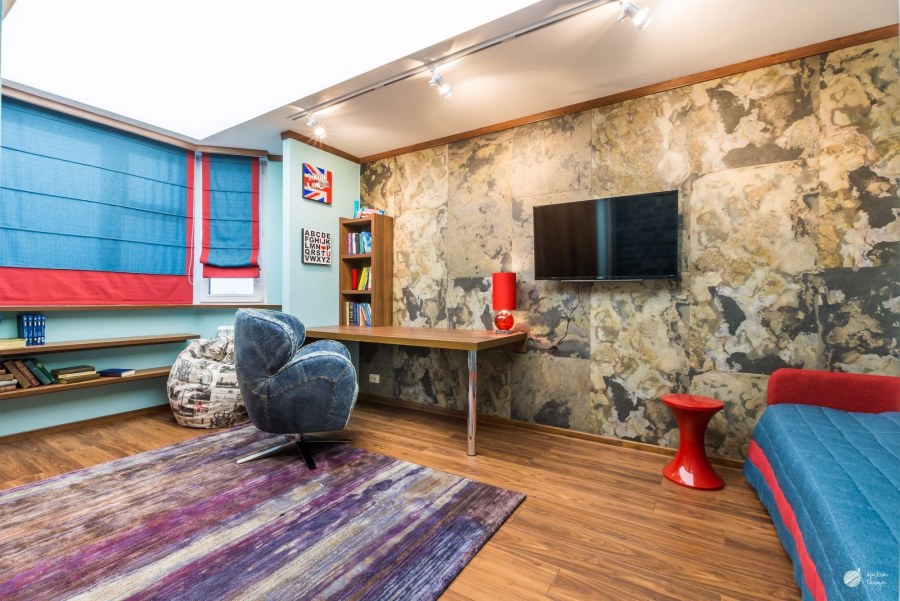 Гостиная в стиле гранж и лофт