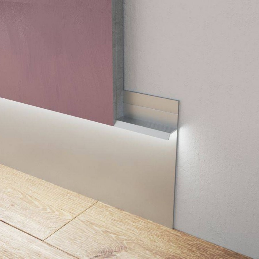 Плинтус Ликорн алюминиевый скрытый встраиваемый