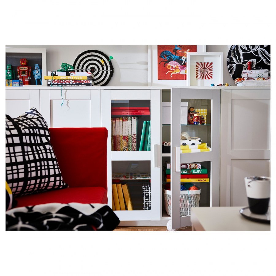 БРИМНЭС шкаф с дверями, белый, 78x95 см - ikea
