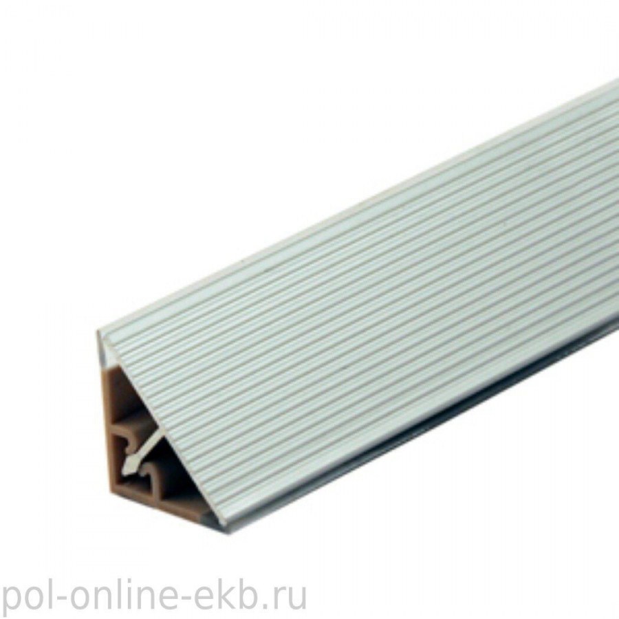 Плинтус алюминий "Алба" 3,05 м рифленый