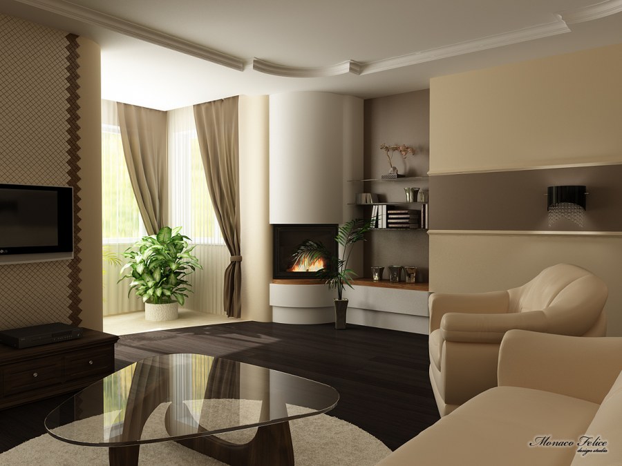 Гостиная в кофейных тонах