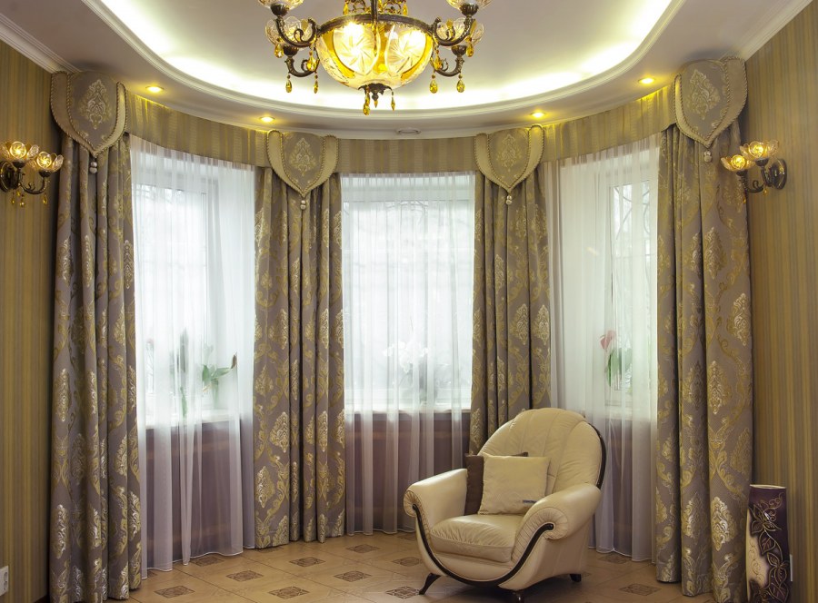 Шторы для потолочного карниза в гостиную