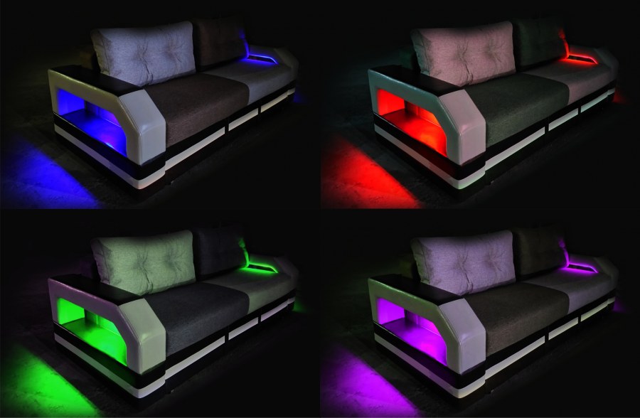 Диван-кровать еврокнижка, Манчестер 160 с подсветкой, велюр