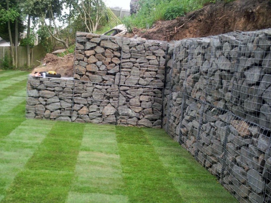 Террасирование склонов габионами