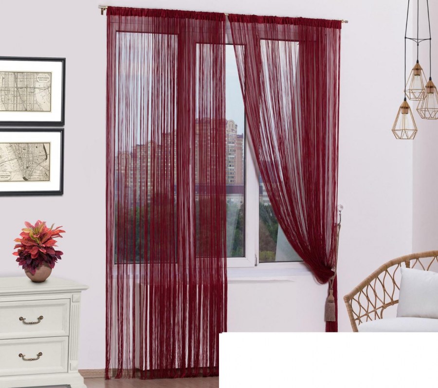 Manida / штора-лапша нитяная "кисея одноцветная" 3м