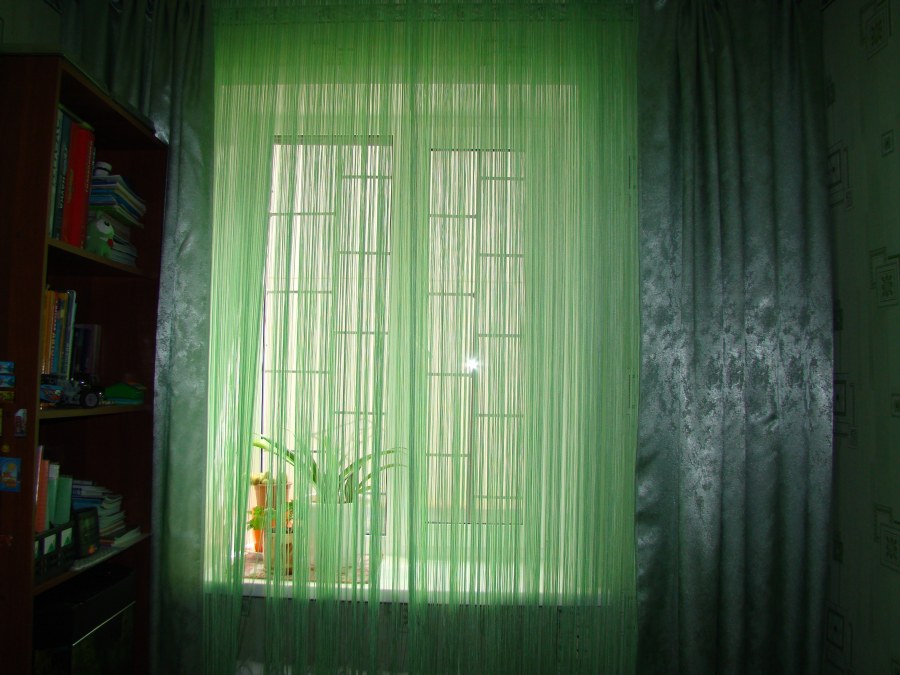 Шторы нити зеленые