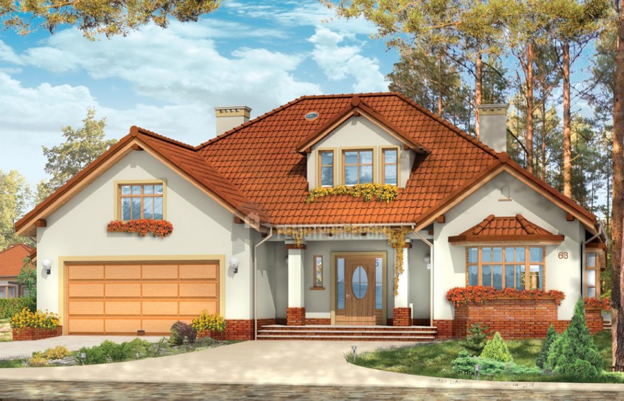 Дом с мансардой и балконом 120кв