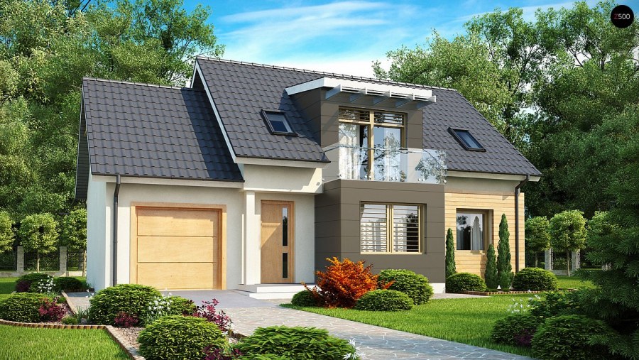 Мансардный дом с гаражом