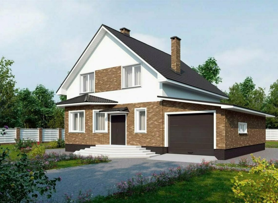 Крыши домов с гаражом