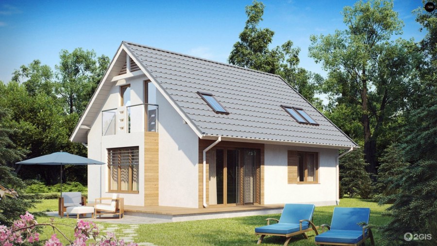 Дом с мансардой и террасой 120кв