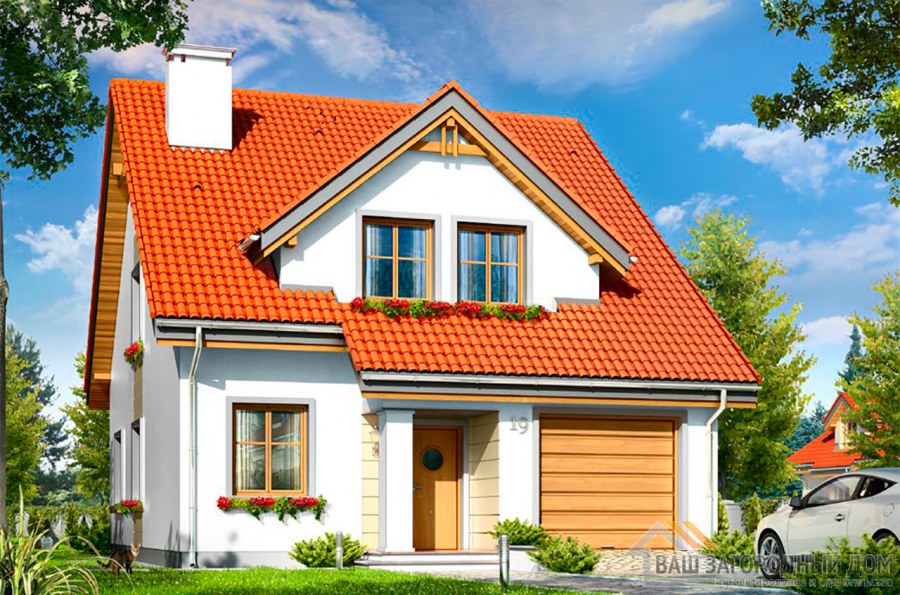 Дом с мансардой z500 гаражом 212 м.кв