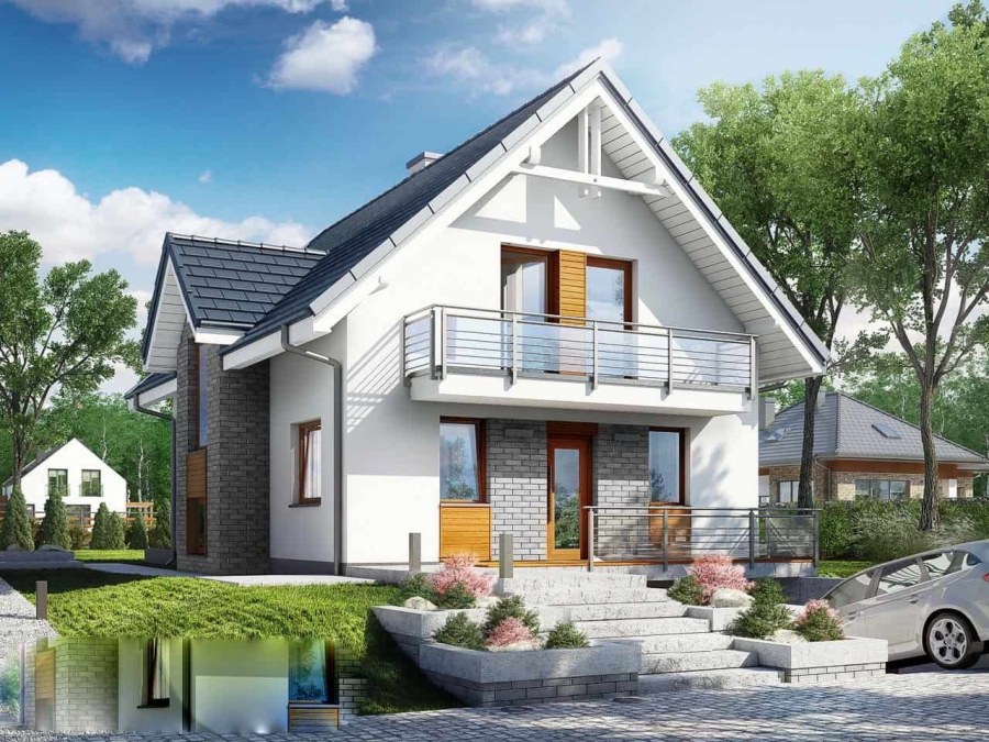 Небольшой одноэтажный дом с мансардой