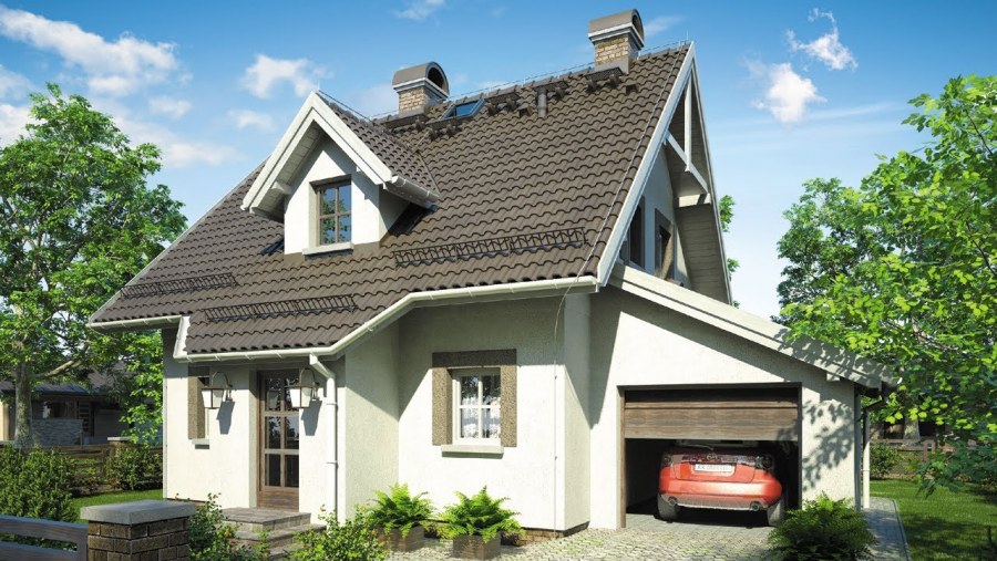 Мансардный дом с гаражом