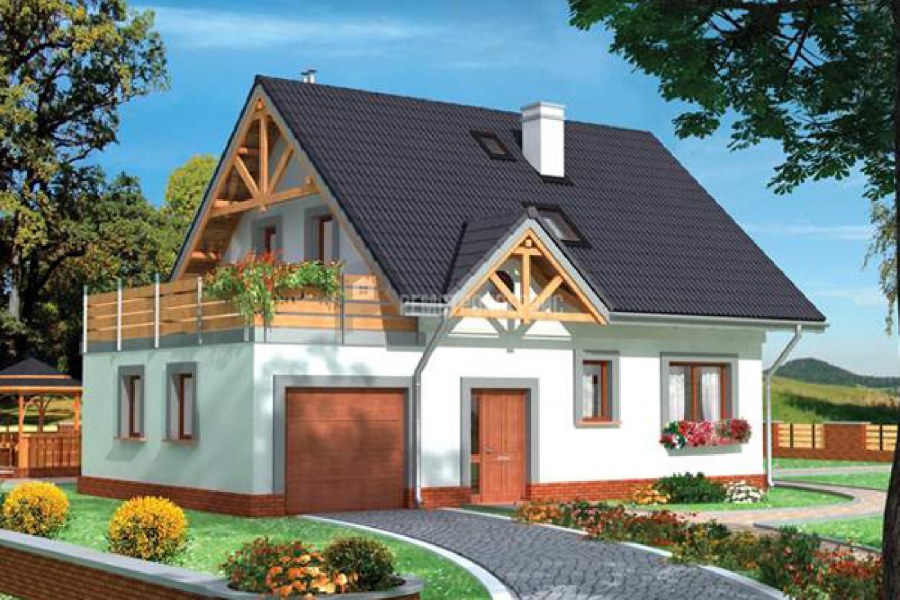 Маленький домик с гаражом