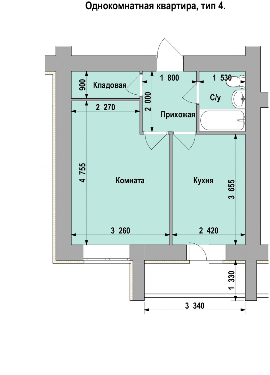 План однокомнатной квартиры