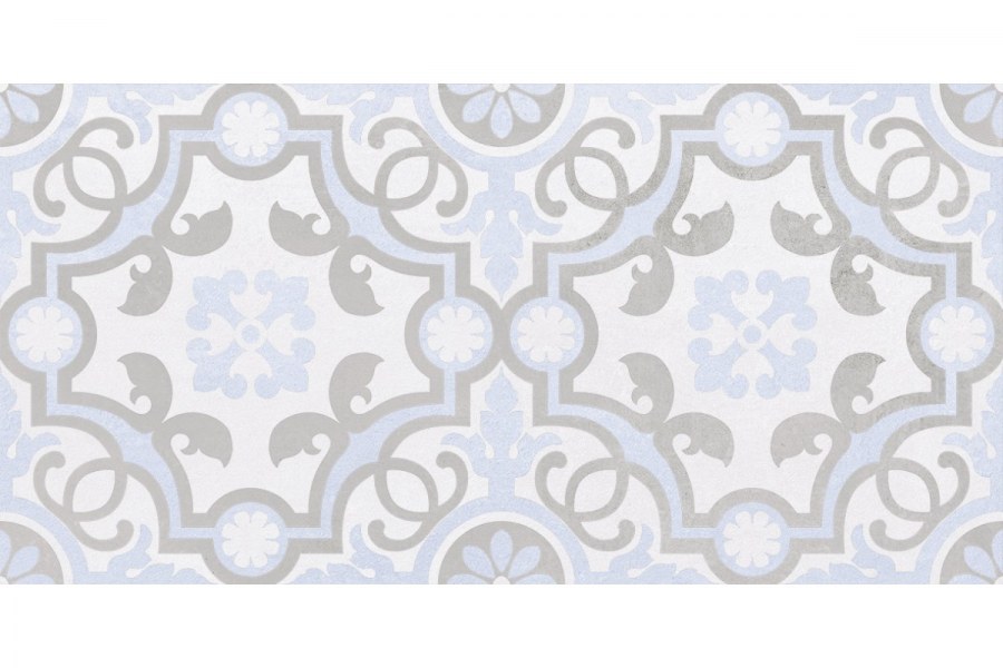 Depo плитка настенная узор голубой 34017 25х50