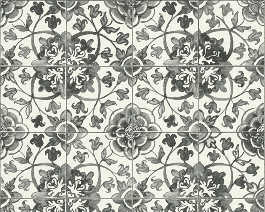 Плитка с голубым узором