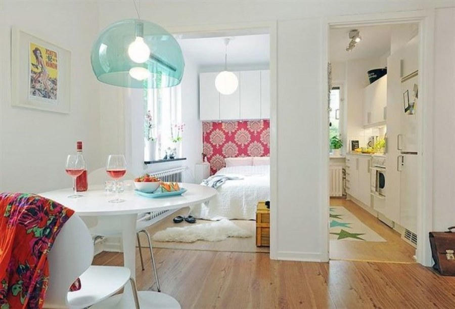 Красивый интерьер маленькой студии