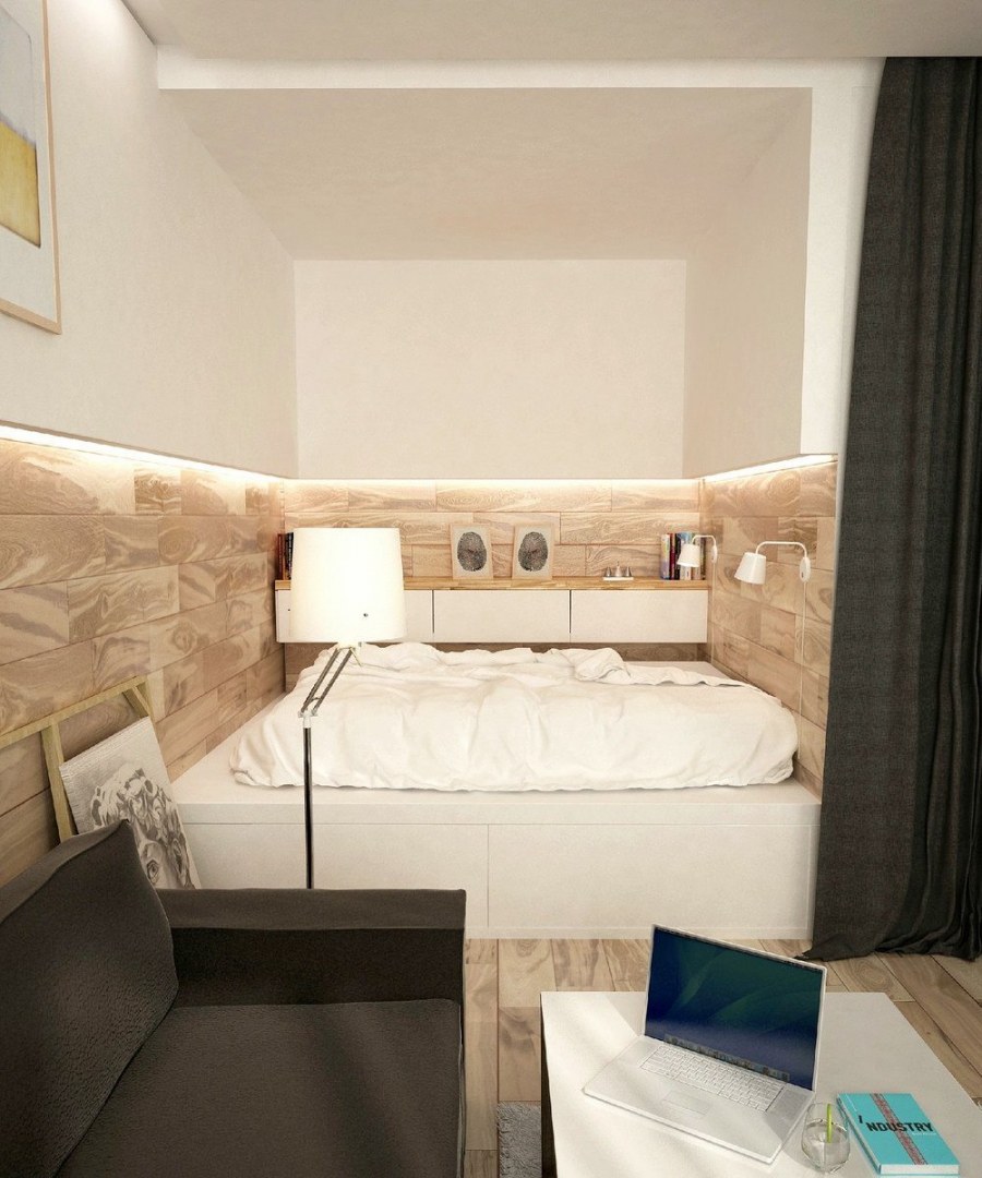 Спальня гостиная с кроватью