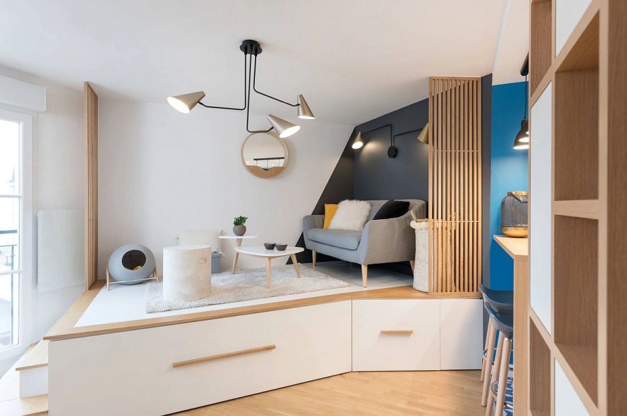 Модная мини студия 20 м кв с кроватью