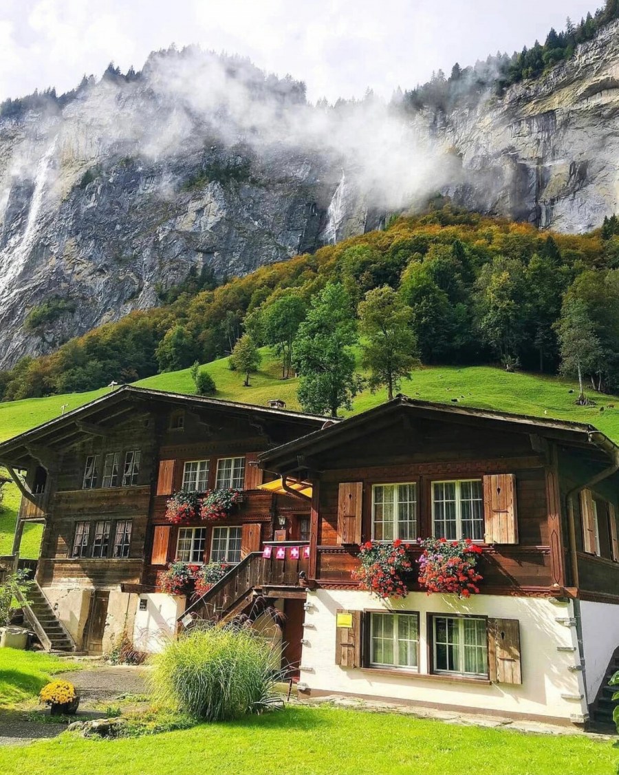 Швейцария осень Лаутербруннен