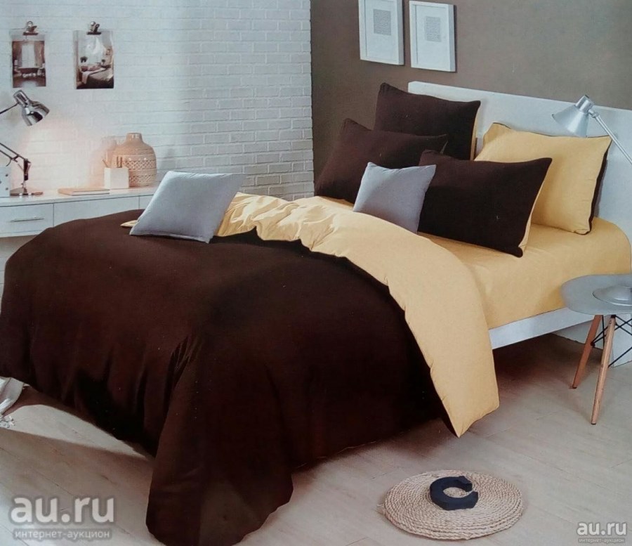Постельное белье двухцветное Fashion коричневый