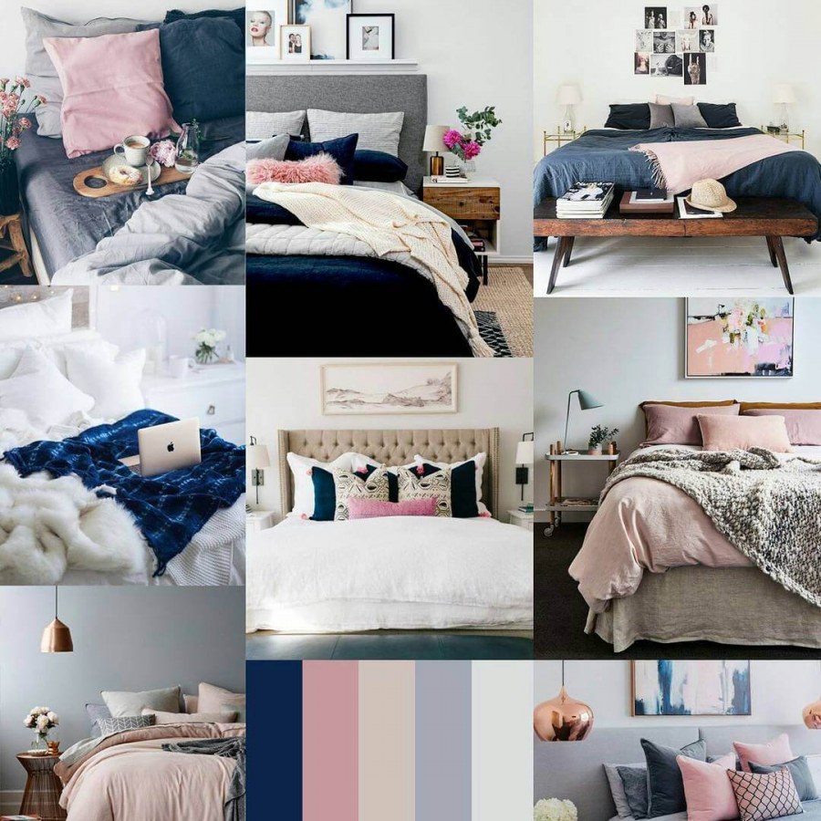 Синий с розовым в интерьере