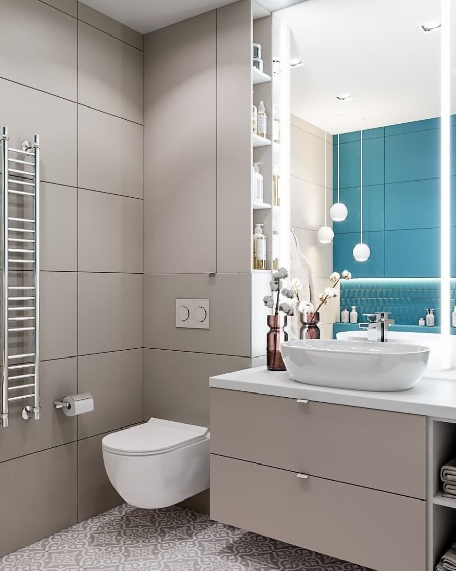 Стильные небольшие Ванные комнаты