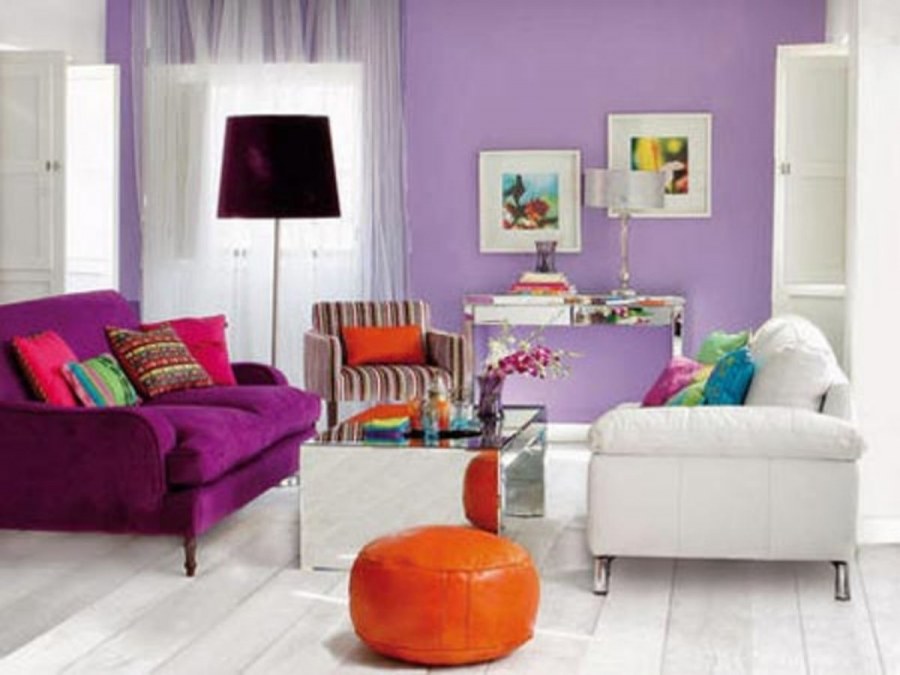 Сочетание фиолетового в интерьере