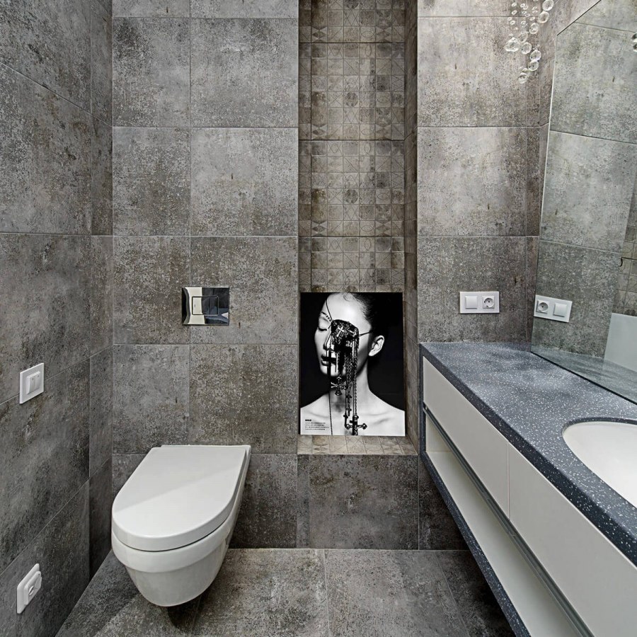 Ванная в серых тонах