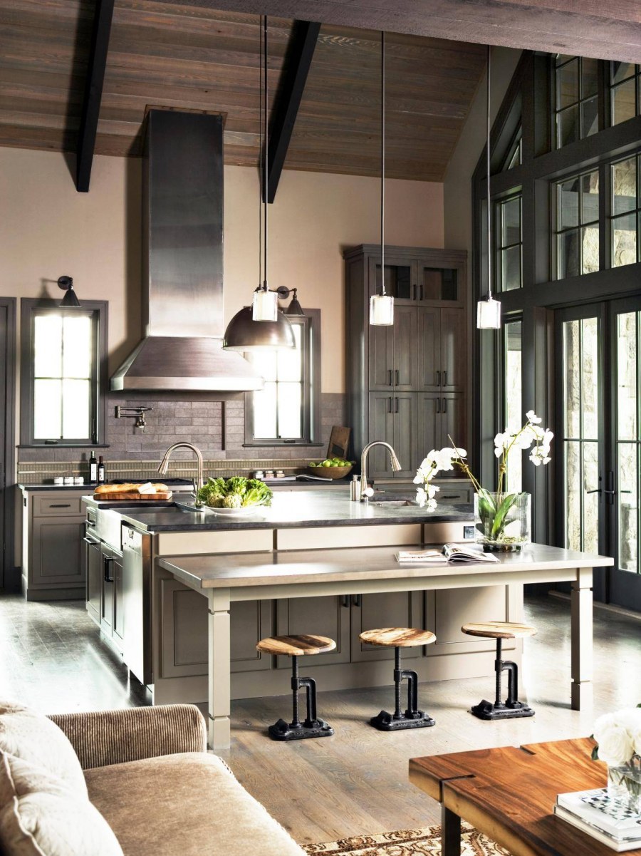 Кухня в стиле лофт бетон