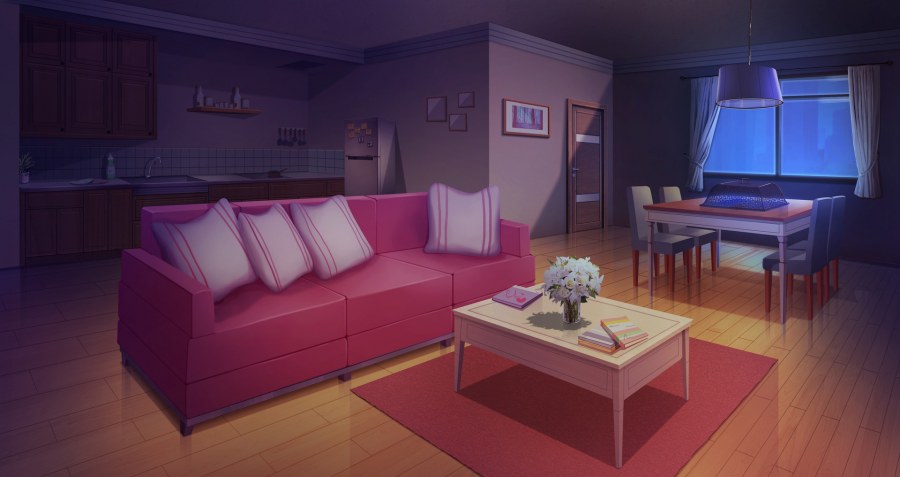 Аниме комната с большим окном