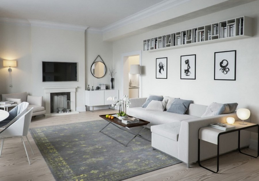 Гостиная в скандинавском стиле бежевые стены