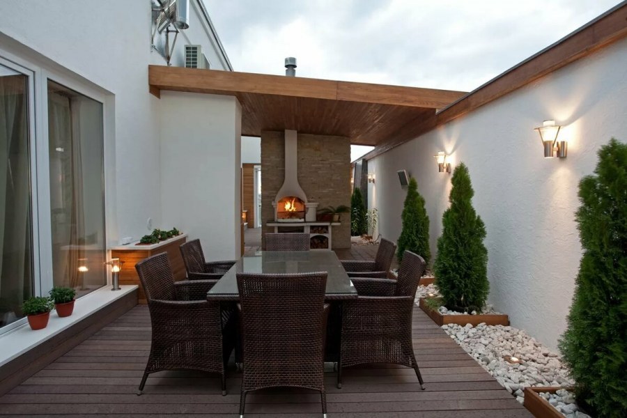 Терраса на крыше загородного дома