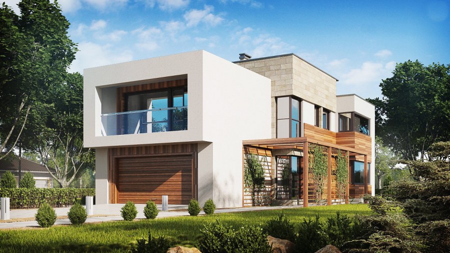 Маленький домик с плоской крышей