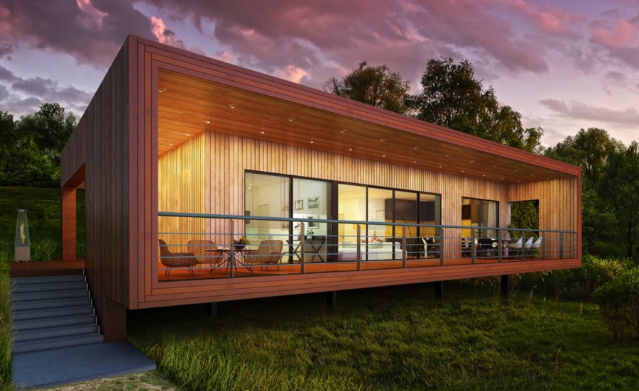 Скандинавский дом с плоской крышей