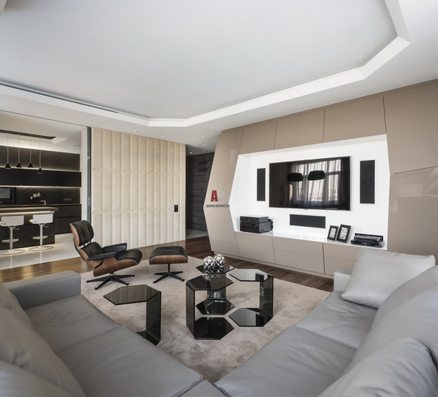 Встроенная акустика в гостиной Минимализм