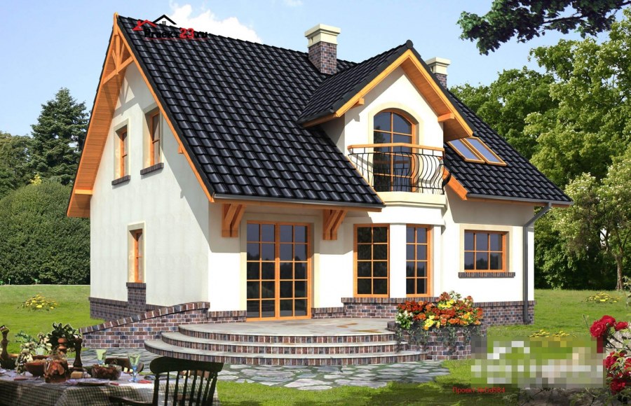 Дом с мансардной крышей