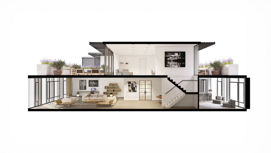 Планировка двухэтажного пентхауса