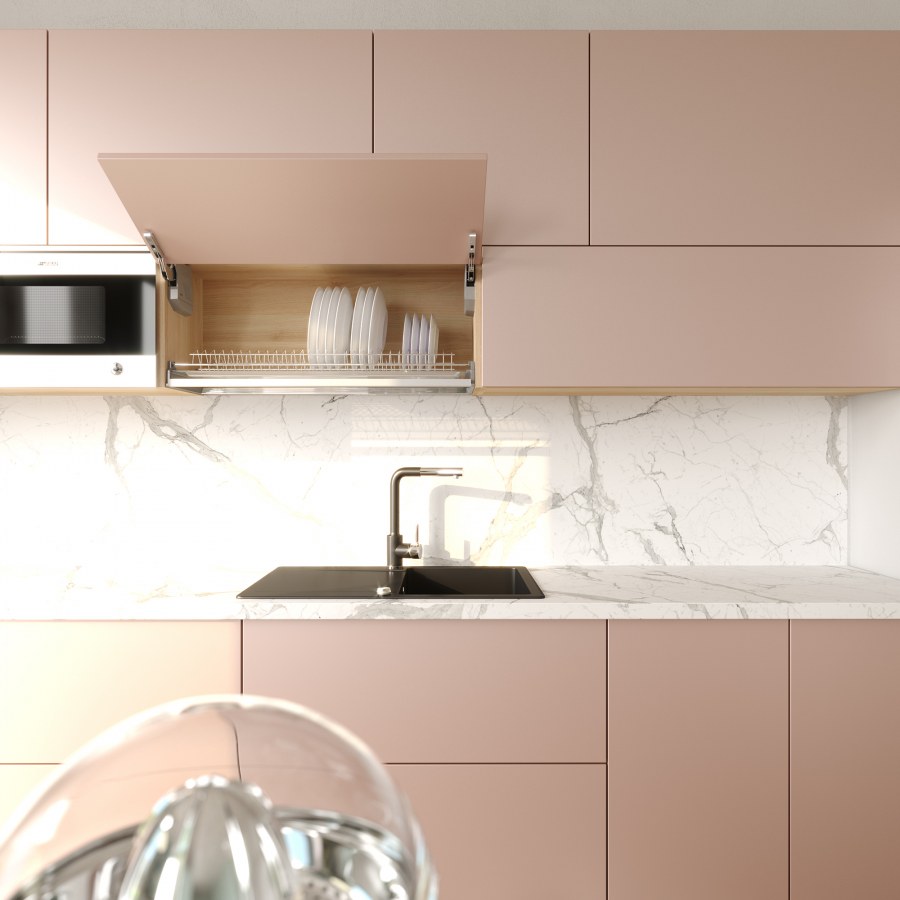 Кухня пудрового цвета