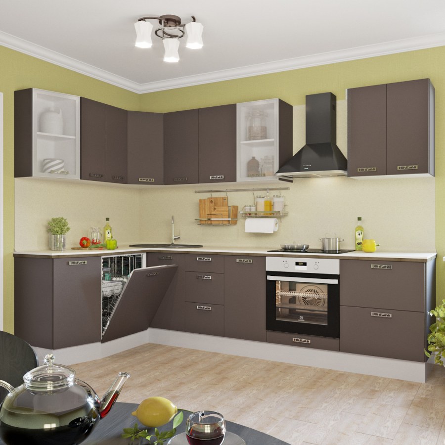 Кухня Vivat Валерия-м черный металлик