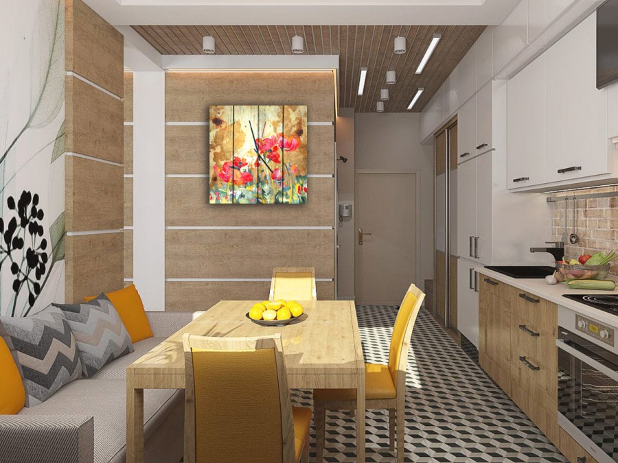 Зонирование кухни гостиной 16 квадратов