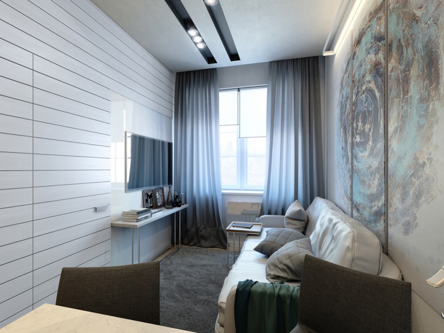 Интерьер однокомнатной квартиры 35 кв м